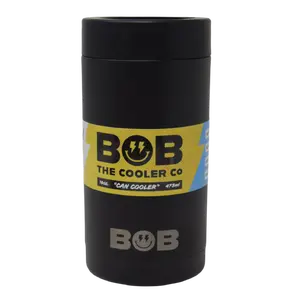 BOB THE COOLER CO - 16oz "Bob's Chillin" Standard Double Wall Insulated Can Cooler, Stainless Steel Can Cooler for Camping, Drink, Beer, Beach & More