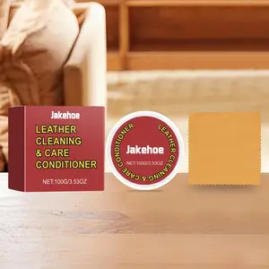 Jakehoe Leather Cleaning Care Paste, Cleaning Agent, Multifunctional Leather Cleaner and Conditioner, Genuine Leather Sofa Bag Care, Essential Leather Care Tool