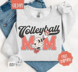 Retro Volleyball Mom Sweatshirt, Women's Crewneck, Volleyball Mom Women's Sweatshirt