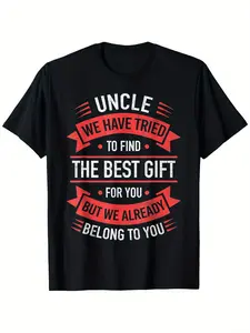 Funny Uncle T-Shirt - "Belong to You" Humorous Father's Day Gift from Niece/Nephew 100% Cotton Slightly Elastic Casual Round Neck Tee Unisex S-XXXL Machine Washable Summer Apparel