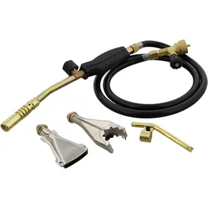 Hand Held Torch Head Propane Torch Kit - 50in Handheld Torch with Hose and Replacement Burners