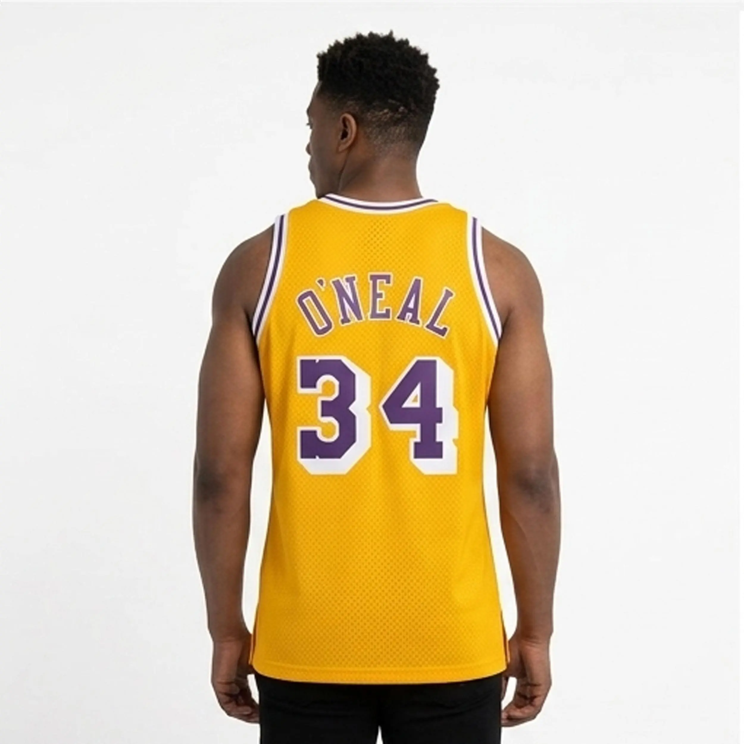 Men's Los Angeles Basketball #34 Diesel Gold 1996-97 Retro Fan Jersey