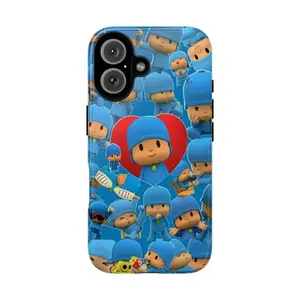 Pocoyoo Tough Phone Case ,Cute Cartoon Protective Cover, Colorful & Durable Design, cartoon protective Compatible with iPhone 17 16 15 14 13 12 11 Pro Max Plus