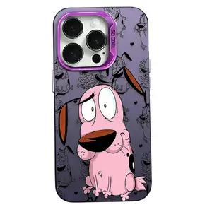 Cartoon Courage the Cowardly Dog phone case suitable for iPhone 17, 16, 15, 14, 13, 12, 11 Pro Max, X, XSMAX, 8, 7 Plus, anti-drop frosted back cover, a gift for friends, family, and yourself.