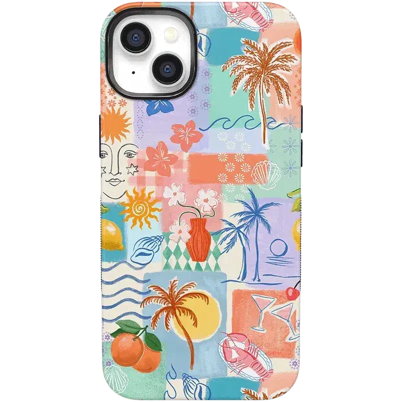 Casely iPhone 14 Case | Tropical Heat | Beachy Collage | Bold Protective Design | Compatible with MagSafe