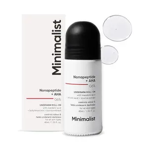 Minimalist Aluminium Free Deodorant for Men & Women | Control Odour & Fade Darkness | With Nonapeptide + AHA BHA 06% | Underarm Roll On | 1.35 Fl Oz / 40 ml