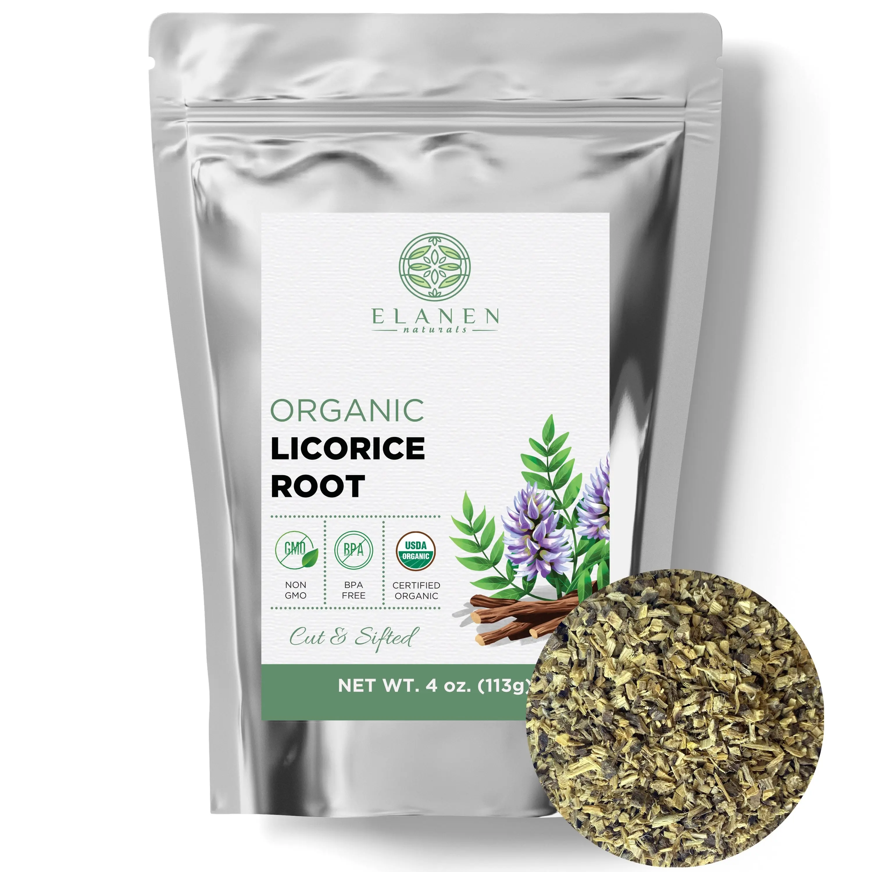 Licorice Root, USDA Certified Organic, Cut & Sifted Licorice Root, USDA Certified Organic, Cut & Sifted