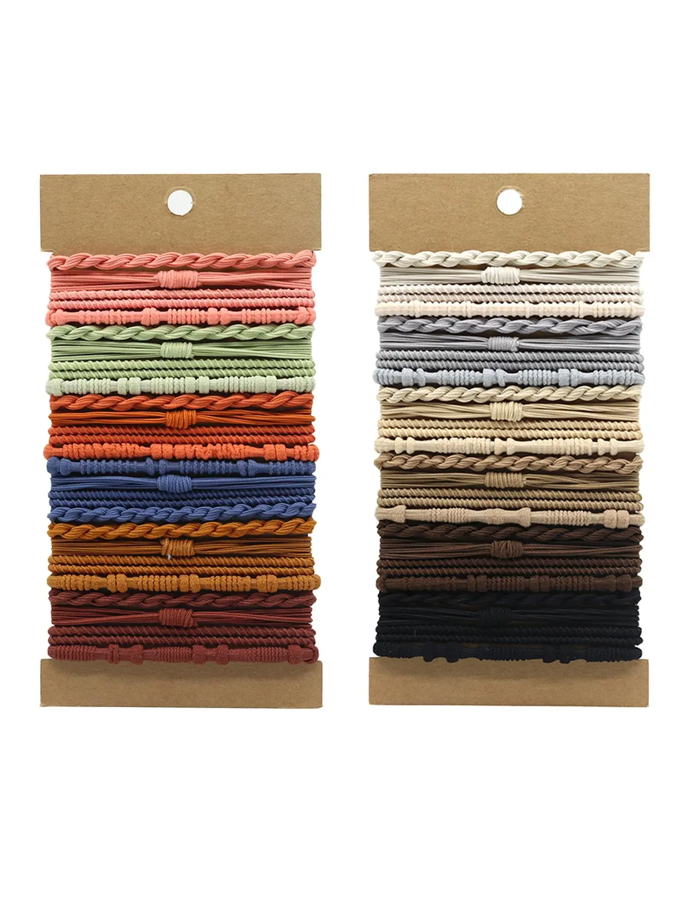 Boho Style Braided Hair Ties, Colorful Hair Ties, High Stretch Hair Ties, Elastic Hair Accessory, Fashion Hair Accessories for Women & Girls, Hair Scrunchies, Braided Stretchy Bands, Bulk Hair Ties