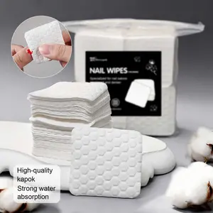 500PCS / 200pcs Lint Free Nail Wipes for Gel Nails, Super Absorbent Cleansing Nail Prep Wipes, Wavy Nail Polish Remover Pads for Manicure Pedicure, Nail Art & Eyelash Extension Cleaning, Nail Care Salon Supplies