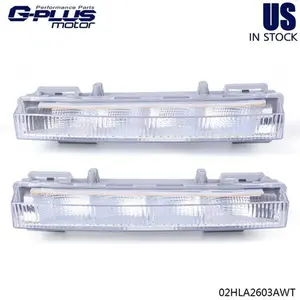 2Pcs Fit For 2012-2015 Mercedes-Benz W166 ML GLK Daytime Running Light Fog Lamp