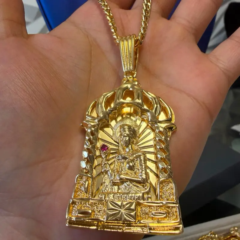 14k Gold bonded Santa Barbara Pendant with Monaco Necklace