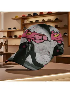 Scaly Horned Demon On Spiked Motorcycle Graphic Baseball Cap Fiery Flames And Lightning Background Design Comfortable All-Season Unisex Hat Perfect For Casual Daily Outfits