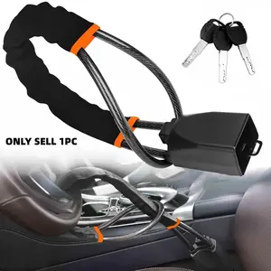 Steering Wheel Lock with 3 Keys Universal Anti Theft Car Device for Most Vehicles Trucks SUVs Vans Dashboard Security Deterrent Durable Construction Quick Installation