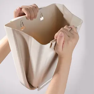 Large Foldable Kitchen Cabinet Door Hanging Trash Can, Space-Saving Wall-Mounted Bin, Kitchen Trashcan, &, No Power Needed, Modern Design