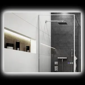 HOMCOM LED Bathroom Mirror with Lights, 35" x 28" Backlit LED Mirror for Bathroom with Anti-Fog, Memory & Infinite Color Temperature, Wall Mounted Dimmable Vanity Mirror, Horizontal/Vertical Placement