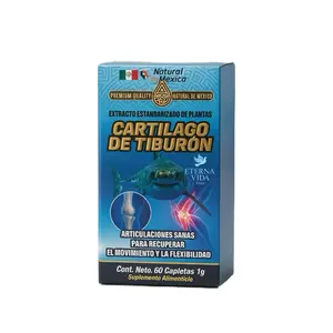 Eterna Vida Cartilage Shark Antioxidants - Premium Quality Natural de Mexico Standardized Plant Extract for Healthy Joints 60 Caplets 1g
