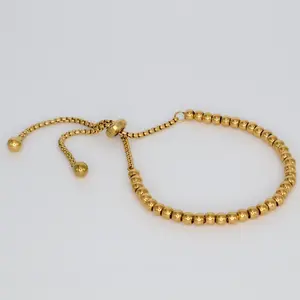 Adjustable Beaded Bracelet (Gold)
