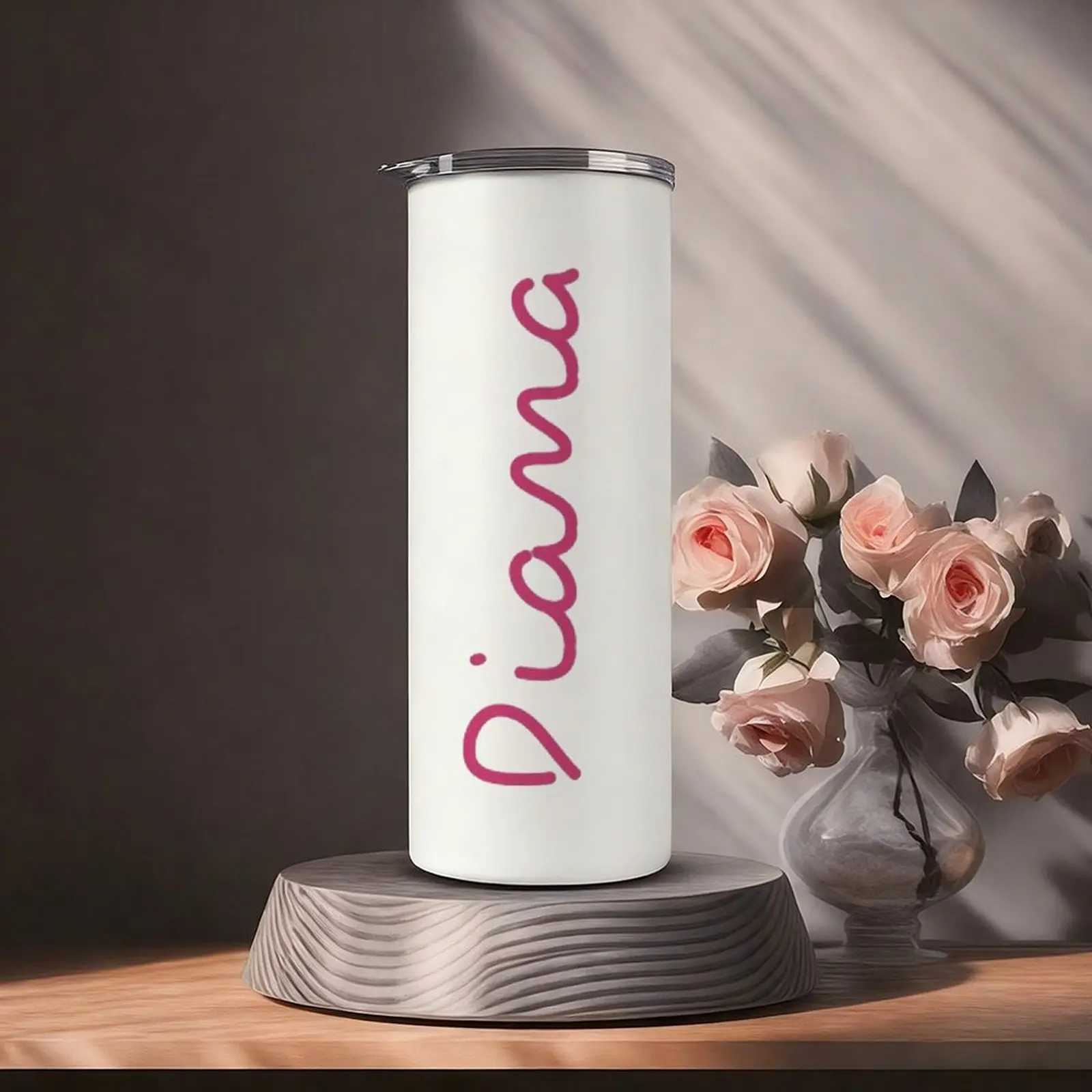 Insulated Personalized White Island Tumbler with Straw - Custom Name Bridesmaid Wedding Party Gifts, Vacation Love Villa Drinkware