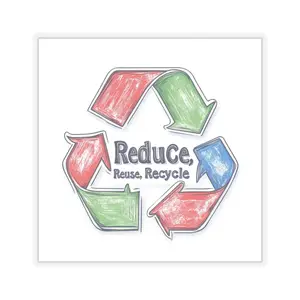 Eco-Friendly "Reduce, Reuse, Recycle" Kiss-Cut Stickers - Made in USA - Kiss-Cut Stickers