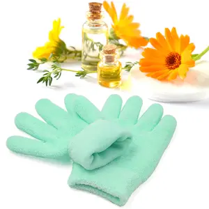 Unique Bargains 1 Pair Soft Moisturizing Gel Gloves Cover Sleeves Dry Rough Cracked Hand Skin Care Comfy Recovery Spa Treatment Gift Set Mint Green