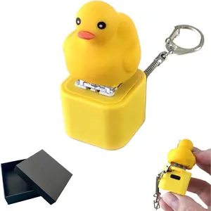 Duck Quacking Fidget Toy - Rechargeable Quacking Duck Keychain, Quacking Duck Stress Reliever with Colorful Lights, Fun & Portable Anxiety Relief Toy