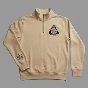 Artemis II Mission Embroidered Quarter Zip, Space Enthusiast Pullover, Astronaut Sweatshirt, NASA 1/4 Zip Sweater, Space Lover Gift