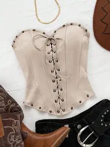 🐄 Women's Cow Print Bandeau Top 🤠 Faux Suede Corset Crop Top | Country Concert, Rodeo & Festival Outfit ✨