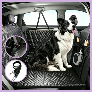 Premium Pet Car Seat Cover - Waterproof, Breathable Mesh Window, Side Zipper, Door Protection, Universal Fit for Cars, Trucks, and SUVs - Durable, Easy to Clean, and Machine Washable