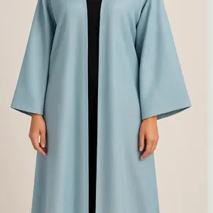 Chantelle Abaya Metallic Shimmery Blue - Elegant Long Sleeve Dress with Shimmering Finish