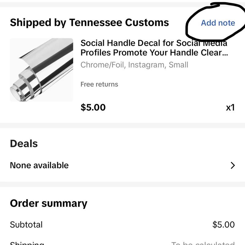 Social Handle Decal for Social Media Profiles Promote Your Handle Clear and Easy to Apply Decal for TikTok and Instagram