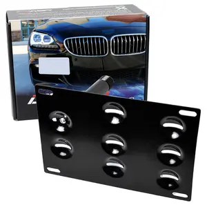 iJDMTOY No Drill Front Bumper Tow Hook License Plate Mounting Bracket Adapter Kit For 2011-up BMW F12 F13 F06 640i 650i or 6 Series Gran Coupe