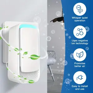 2 pcs plug-in air purifier for home-portable ionic air cleaner, filterless and silent odor neutralizer for pets office, gym-compact design saves space 24/7 fresh air w/ zero maintenance (ideal gift)