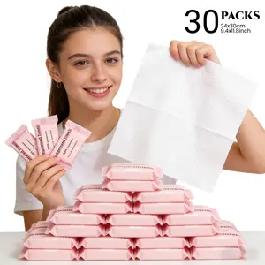 Compressed Towels Tablets (9.4" x11.8") Compact Size 30 Bulk Set Disposable Convenience Compressed Washcloths for Travel & Camping, Versatile Use, Soft Compressed Face Towels for Daily Use & Camping Essentials