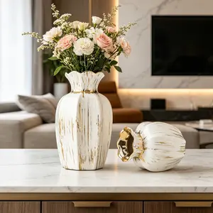 Creative Unique Modern Luxury Handmade Ceramic Vase, Vintage Glossy Style Decorative Bottle, Home Decoration, Floral Arrangement, Gift