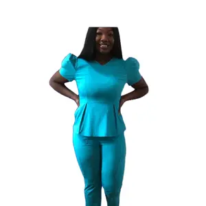 Light Blue Medical Nurses Scrubs Uniforms for Women's Clothing - Womenswear