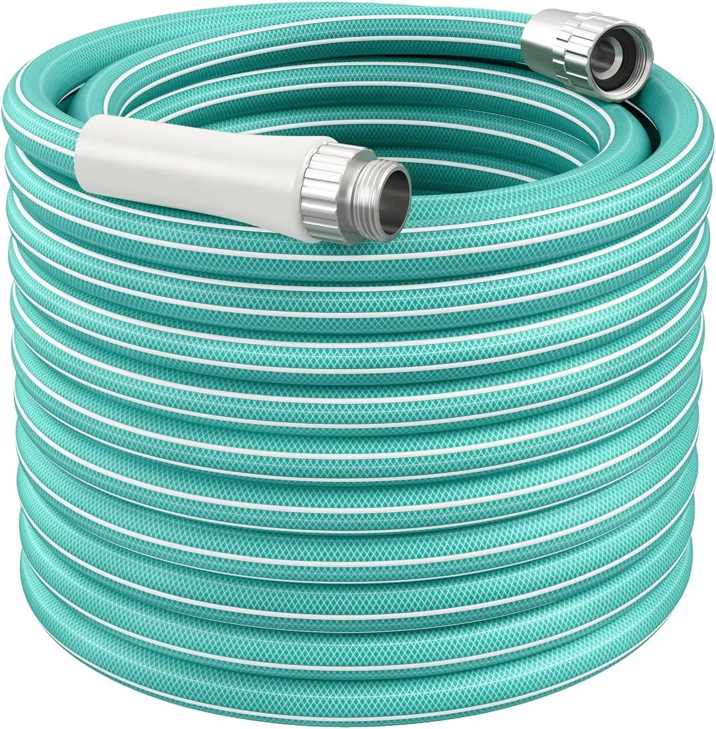 Garden Hose 12ft-100ft x 5/8", Heavy Duty Water Hose, Lightweight, No-Kink, Leak Free, Flexible Hybrid Hose, Male to Female Solid Aluminum Fittings (Green)