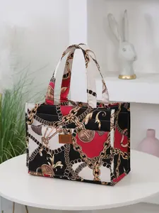 Large Capacity Handbag with Zipper Pocket, Aluminum Foil Inside, Thick Fabric, Handheld Square Bag, Portable and Stylish, Ideal for Work School Picnic, Durable Lunch Bag