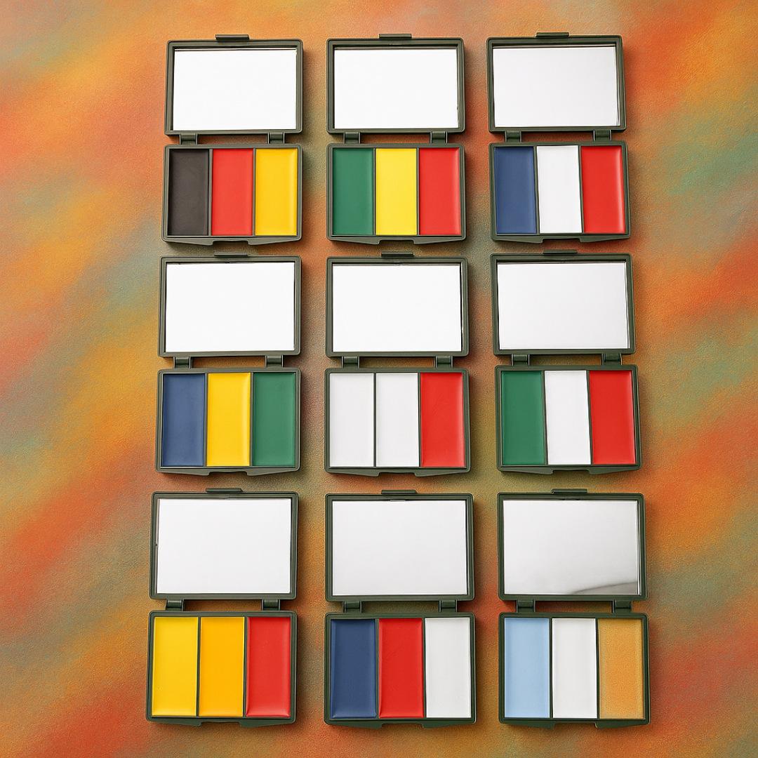 Soccer Fan Paint Kit – 9 Countries Available, High Color Accuracy, Portable Mirror Box, No Mixing Required