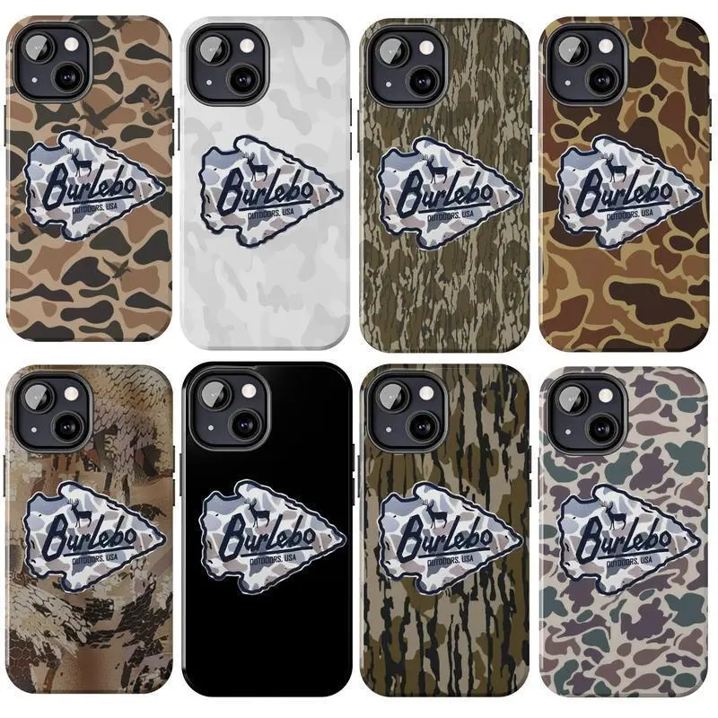 Vintage Burlebo Camo Cover for iphone 17 phone case 16 pro max 15 Plus 14 13 12 11 and Samsung S26Ultra S25Plus S24 S23 S22 Cute,clear,military-grade,high-end,durable,shockproof,and drop-resistant 2-in-1 glossy phone case