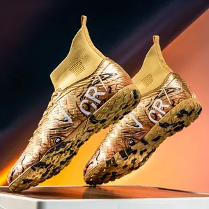 'S High-Top Soccer Shoes, Lightweight Breathable Slip-Resistant Wear-Resistant Outdoor Sports Shoes for, Competition Training Footwear with Artificial Turf Cleats, for Teenager, For Teenager