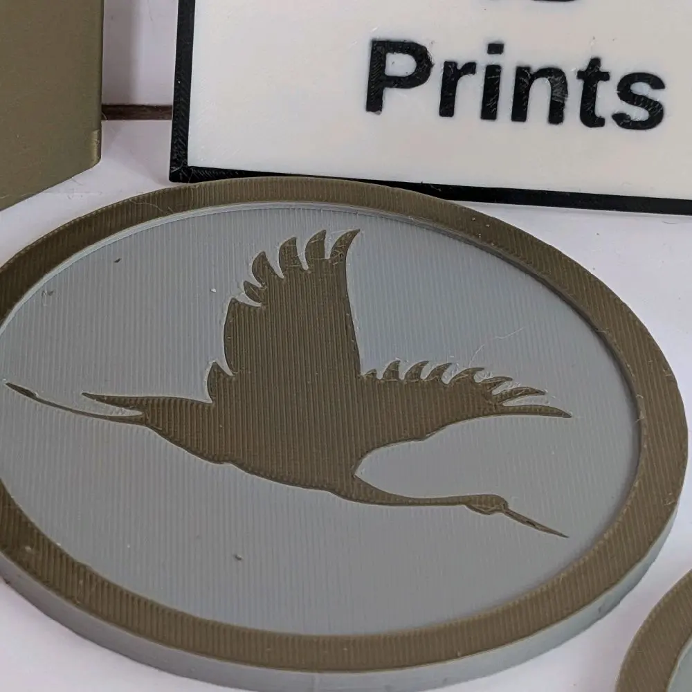 Bronze and Gray Crane Coasters Set of Four with Coaster Holder