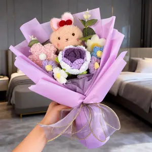 8pcs Bubble Flower Bouquet / Colors Available, Handheld Gift Bag Included, Perfect for Birthday Valentine Wedding Proposal Christmas Halloween Thanksgiving Party Gifts