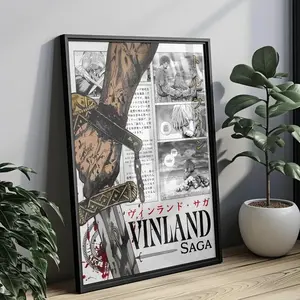 Vinland Saga Poster, Thorfinn Viking Art Print, Nordic Anime Wall Decoration (Unframed, Print Only)