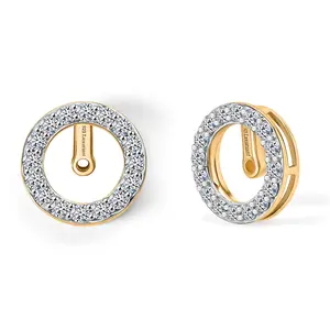 Luxuriant Lab Grown Diamond G-H SI 0.65 ctw Earrings Jacket in 18K Vermeil Yellow Gold Over Sterling Silver Christmas Gifts