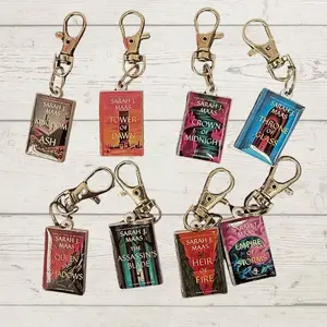 Throne Of Glass Series Mini Book Charms, Sarah J Mass Bookish Accessories, Miniature Book Keychains