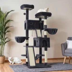 HOOMIC 65in Multi-Level Large Cat Tree Tower for Indoor Cats/Furniture Activity Center with Wide Base/Cozy Plush Cat Perches/Cat Condo with Baskets/Sisal Scratching Posts and Hammock #TikTokShopfalldealsforyou