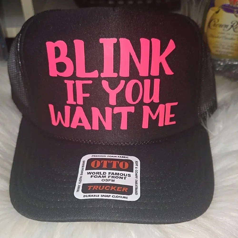 blink if you want me trucker hat blink if you want me trucker hat