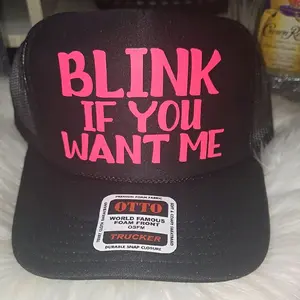 blink if you want me trucker hat