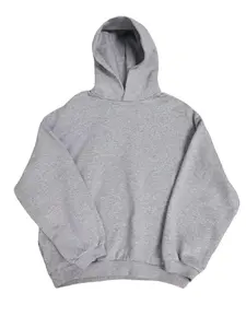 2024 Light Heather Gray Color Oversized Pullover Hoodie Heavyweight Women Men Streetwear Cozy Unisex Cropped Fit Sweatshirts Casual Soft Long Sleeve Outfit Menswear