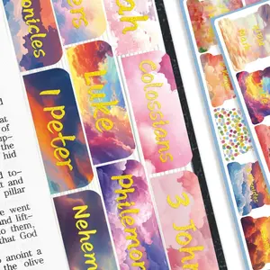 Bible Tabs 66 Laminated Position Index Tab Large Print Marker Study Book Labels